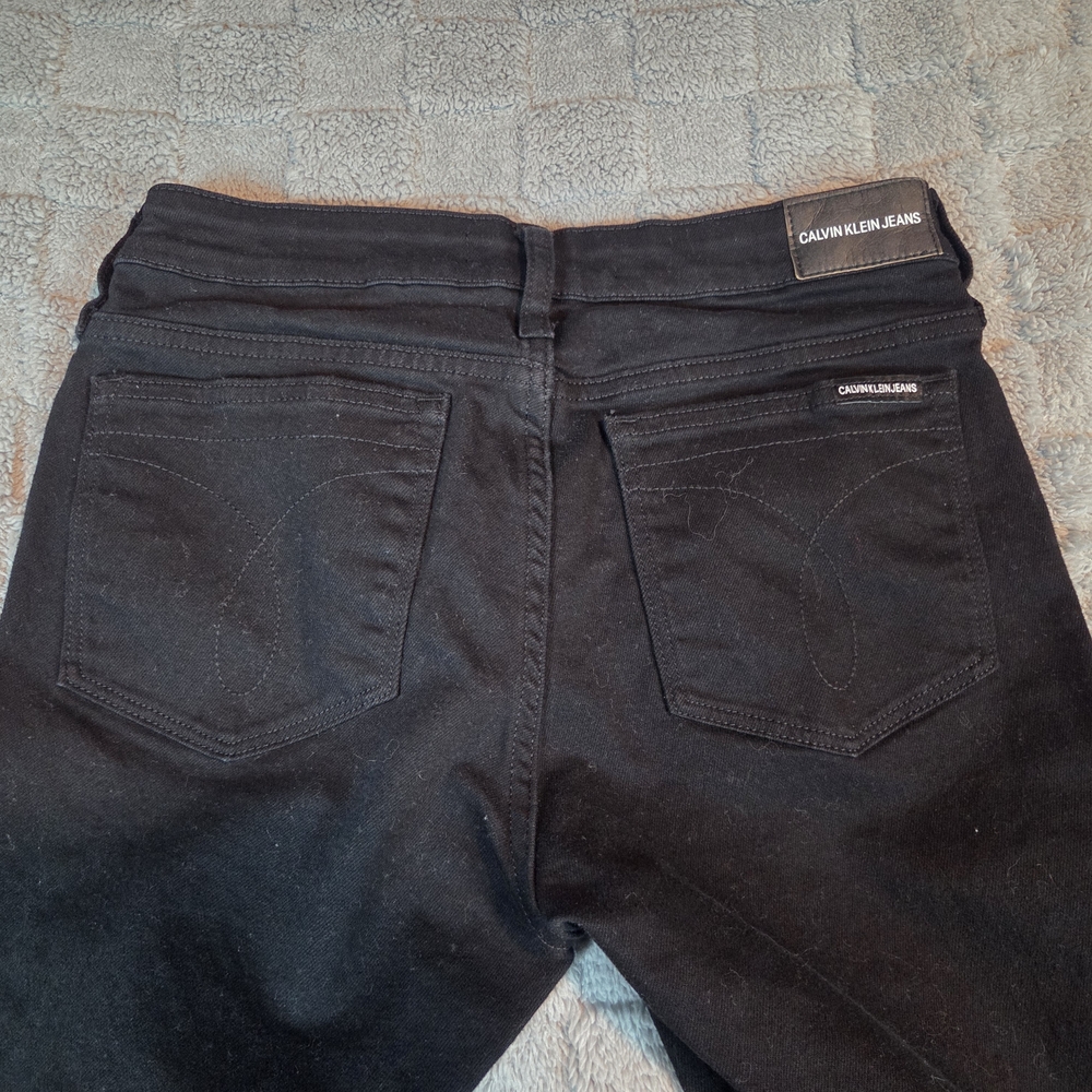 CALVIN KLEIN Jeans CKJ 001 Mid Rise Black Super Skinny Jeans Womans Size  28x28 - Picture 3 of 7